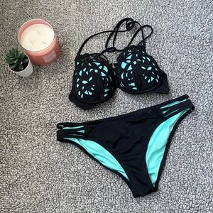 Black and Blue Bikini